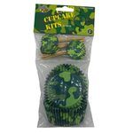 Kid Fun Camo Themed 24 Pack Cupcake Sets with Toothpicks