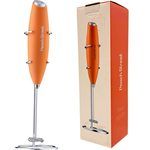 Peach Street Milk Frother with Stand in Orange