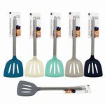 Silicone Slotted Turner Spatula Cooking Utensil in Assorted Colors