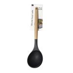 Assorted Colors Silicone Soup Ladle with Wooden Handle