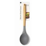 Silicone Cooking Spoon with Wooden Handle