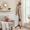Heavy Duty Solid Wood Coat Rack in Dark Brown Finish with 53 lb Weight Capacity