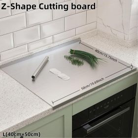 XXL 304 Stainless Steel Cutting Board  Anti-Slip & Mildew-Proof! No More Moldy Wooden Boards | Heavy-Duty & Food-Safe, Easy to Clean Chop Meat (size: Z-Shape 40cmÃ—50cm)